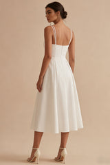 A Line White Midi Engagement Dress
