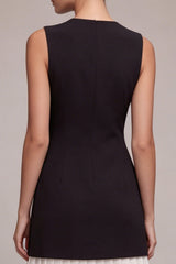 Black Sleeveless Bodycon Mini Dress with Ruffles