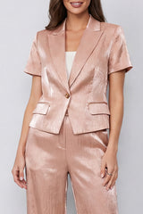 Peaked Lapel Dusty Rose 2 Piece Single Buckle Women's Suits