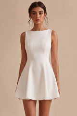 Corset A Line Spaghetti Straps Simple Little White Dress