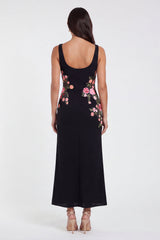 Black Floral Mermaid Maxi Wedding Guest Dress