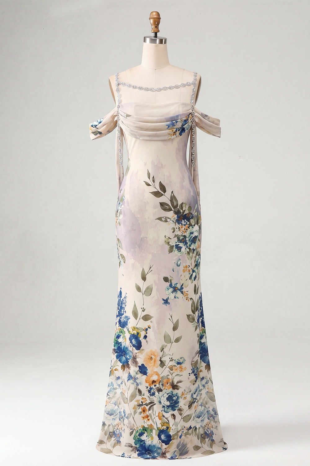 Sheath Black Cold Shoulder Floral Wedding Guest Dress with Sash