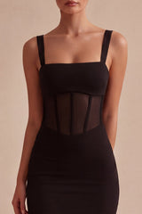 Black Bodycon Corset Mini Dress
