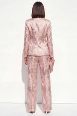 Blush Peaked Lapel Jacquard 2-Piece Women Suits