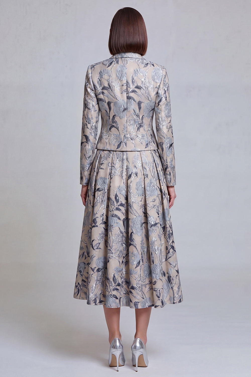 Ivory Yellow Flower Peak Lapel 2-Piece Women Suits