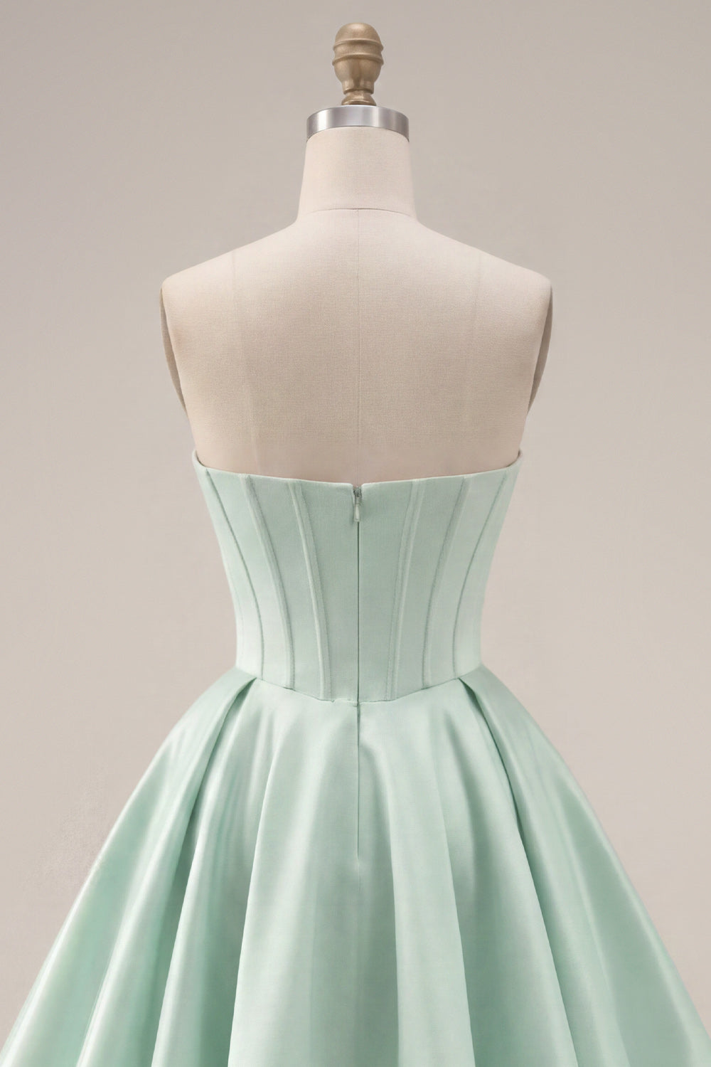 Strapless A-Line Mint Corset Homecoming Dress
