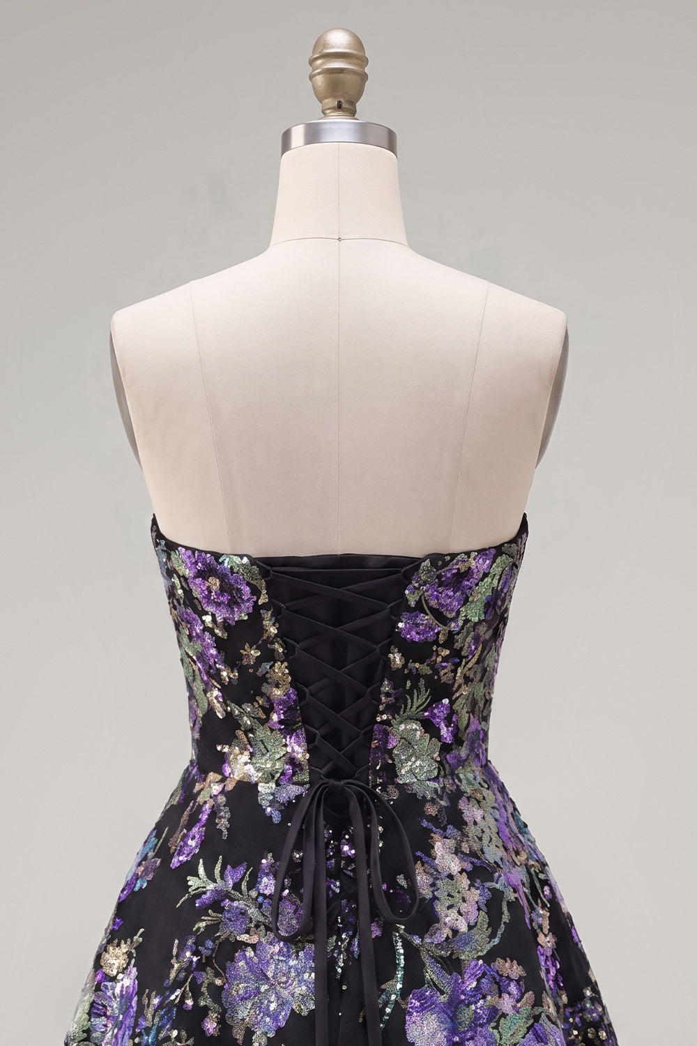 Sweetheart Pink A-Line Sequin Floral Homecoming Dress