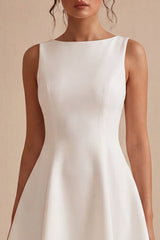 Corset A Line Spaghetti Straps Simple Little White Dress
