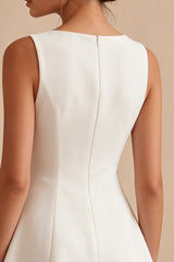 Corset A Line Spaghetti Straps Simple Little White Dress